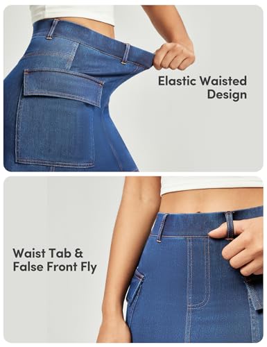 Jean Skirts for Women Denim High Stretch Cargo Skirt with Shorts Denim Skort Mini Jean Skort Y2k Skirt with Pockets