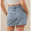 41xb9KZo8UL.jpg Women's Casual Jean Skirt Mid Waist Zipper Up Mini Denim Skirts