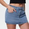 Women Denim Skort Skirt Stretchy Mid Waist Y2K Sexy Mini Skirts Dressy Casual Jean Skorts