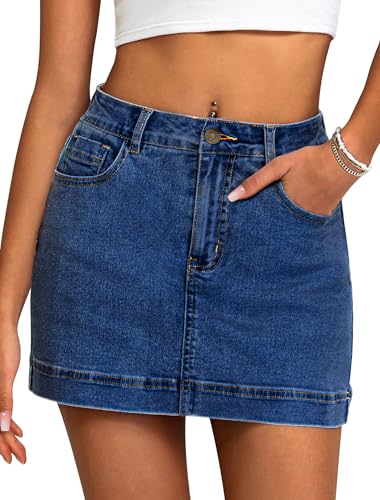 41yzDzUylDL.jpg Jean Skorts for Woman 2025 Trendy High Waisted Y2k Mini Skirt Stretchy Denim Shorts Skort Country Concert Outfits