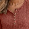 Long Sleeve Henley Shirts Women's Business Casual Lightweight Tunic Sweater Tops