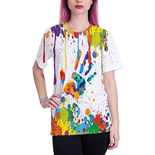 Unisex 3D Colorful Print Graphic Tee Shirts for Men Women and Teens