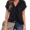 Women's Short Sleeve Chiffon Blouses for Office Work Business Attire Collared Shirts