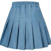 Women Girls Pleated Skirts with Shorts, Elastic Waist Uniform Plus Size Tennis Casual Skirt, 2 Years - US 4XL