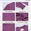 Womens Tops Puff Long Sleeve Shirts Dressy Casual Crew Neck Pleated Summer Fall Work Blouses S-3XL