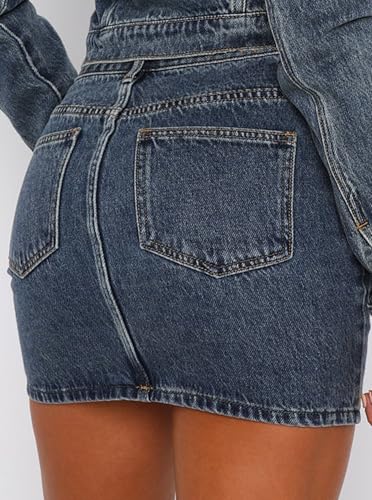 Women's High Waisted Denim Mini Skirt