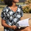 2025 Womens Tops Summer Short Sleeve V Neck Tunic T-Shirts Blouse S-4XL