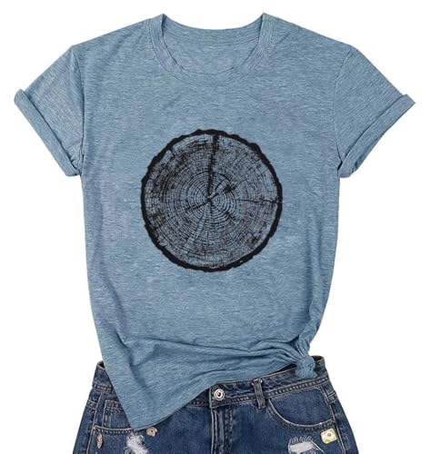 Funny Graphic Women Skinny Pine Tree Shirt Summer Hiking Camping Athletic Tees Nature Casual Comfy Clothes