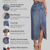 Women's Long Denim Skirt ?C Stretch Jean Skirt for Office and Casual Wear