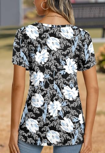51Hs1dVn6gL.jpg 2025 Womens Tops Summer Short Sleeve V Neck Tunic T-Shirts Blouse S-4XL