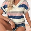 51J2xyEuNbL.jpg 2PCS T Shirts Short Sleeve V Neck Tees Womens Fashion Tops Trendy Soft 2025 Casual Summer Spring Outfits Clothes