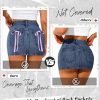 Mini Denim Skirt Women Stretch Jean Skirt High Waisted Casual Short Jean Skirt 5 Pockets with Bows Y2K