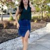 Women??s Denim Pencil Skirt High Waisted Knee Length Side Split Hem Stretch Jean Skirts for Women