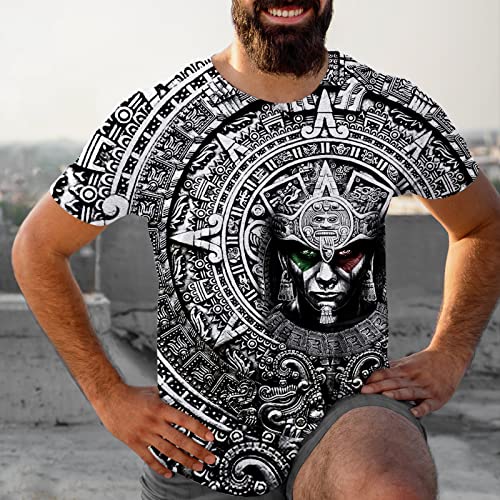 Aztec Mexican Shirts Short Sleeves Summer Mexico Shirt Mexico Jersey Unisex 3D Shirts