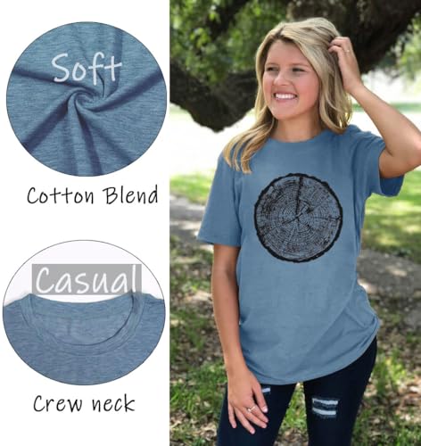 Funny Graphic Women Skinny Pine Tree Shirt Summer Hiking Camping Athletic Tees Nature Casual Comfy Clothes