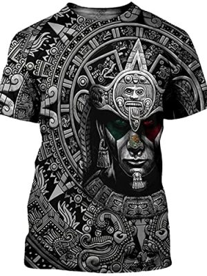 Aztec Mexican Shirts Short Sleeves Summer Mexico Shirt Mexico Jersey Unisex 3D Shirts