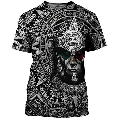 Aztec Mexican Shirts Short Sleeves Summer Mexico Shirt Mexico Jersey Unisex 3D Shirts