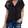 Women's Short Sleeve Chiffon Blouses for Office Work Business Attire Collared Shirts