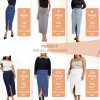 Women's Long Denim Skirt ?C Stretch Jean Skirt for Office and Casual Wear