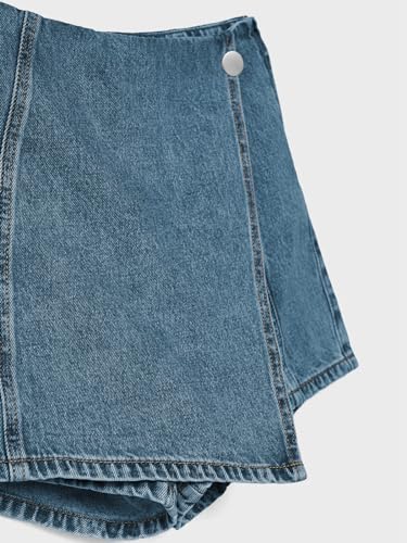 51ftFb6kn9L.jpg Womens Denim Skorts High Waisted Casual Summer Asymmetrical Hem Stretchy Criss Cross Jean Skirt Shorts