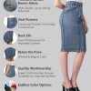 Womens Stretch Pencil Skirts with Functional Pockets, A Line & Destructed Mini Denim Skirts