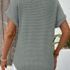 Womens Waffle Knit Tops 2025 Fall Summer V Neck Shirts Casual Trendy Women's Blouses Basic Tee