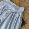 Women's High Waist Long Denim Skirt Button Down Swing A-Line Jean Maxi Skirt with Pockets