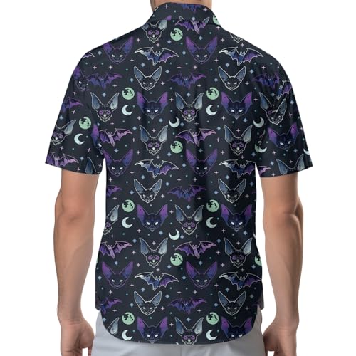 Halloween Shirt for Men Women, Casual Button Up Shirt Unisex, Short Sleeve Hawaiian Aloha Shirts