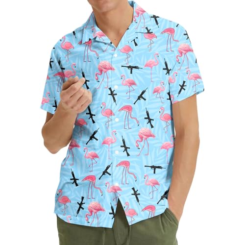 Pineapple Hawaiian Shirt for Men Women, Leopard Pineapple Button Down Shirt Mens Casual Short Sleeve Shirt