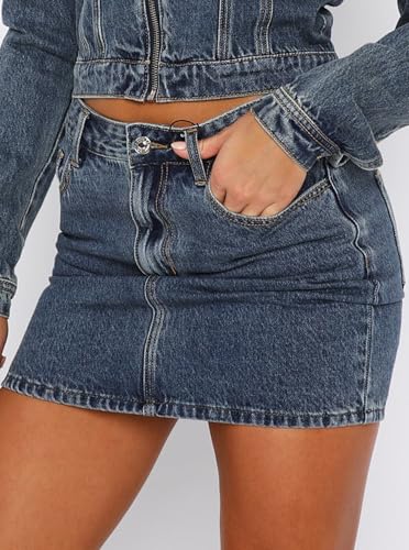 Women's High Waisted Denim Mini Skirt