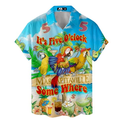 Casual Neon Hawaiian Shirt for Men Vintage Basic Mens Hawaiian Shirts Short Sleeve Button Down Shirt Men