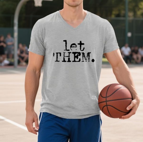 Let Them Shirts for Women V-Neck Inspirational Graphic Tees Mental Health Tops