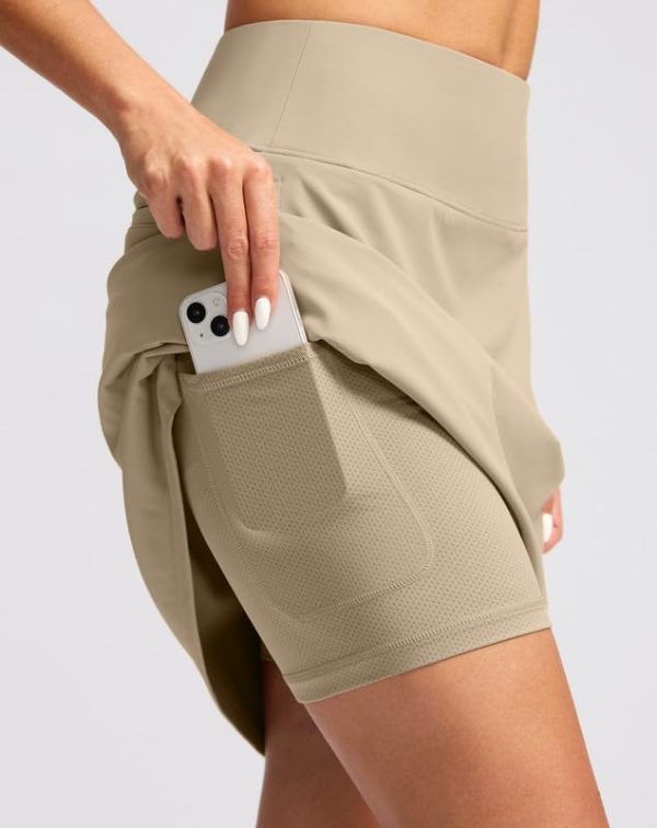 20" Golf Skorts Skirts for Women with 7 Pockets Knee Length Skort Athletic Modest Long Tennis Skirts for Women