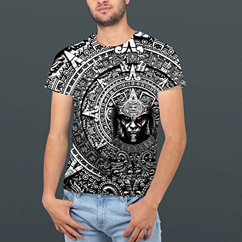 Aztec Mexican Shirts Short Sleeves Summer Mexico Shirt Mexico Jersey Unisex 3D Shirts