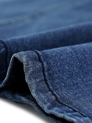 Plus Size Denim Skirts for Women Classic Stretch Elastic Waist Side Split A Line Jean Skirt