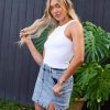 Jean Skorts for Woman High Waisted Casual Stretchy Denim Skirt Side Split Mini Skirts with Shorts Skort