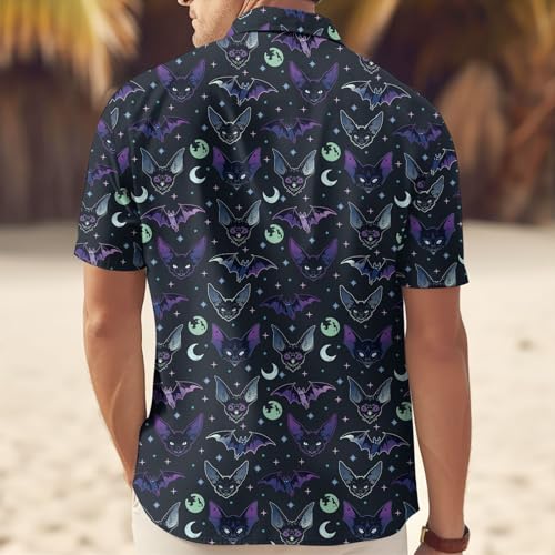 Halloween Shirt for Men Women, Casual Button Up Shirt Unisex, Short Sleeve Hawaiian Aloha Shirts