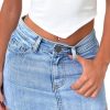 Women's Stretch Washed Vintage Jean Skirt Fringed Slim Fit Denim Mini Skirt