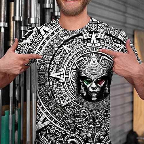 Aztec Mexican Shirts Short Sleeves Summer Mexico Shirt Mexico Jersey Unisex 3D Shirts