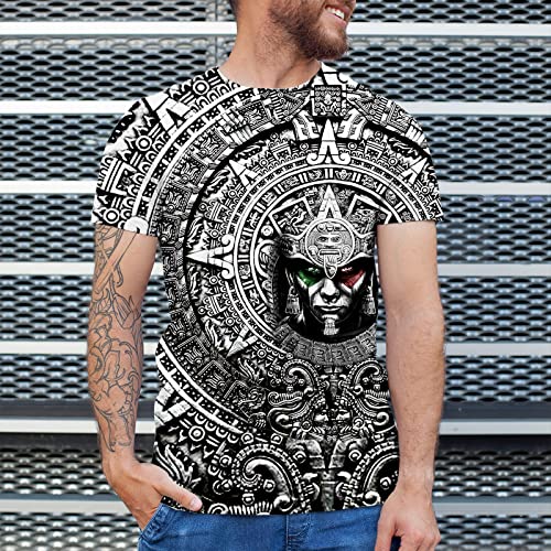 Aztec Mexican Shirts Short Sleeves Summer Mexico Shirt Mexico Jersey Unisex 3D Shirts