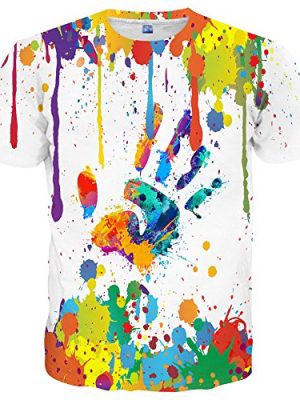 Unisex 3D Colorful Print Graphic Tee Shirts for Men Women and Teens