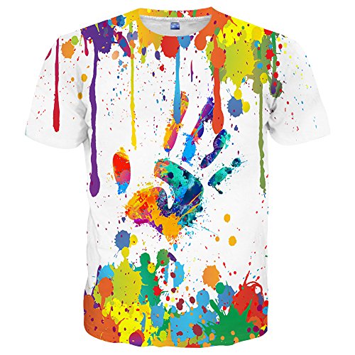 Unisex 3D Colorful Print Graphic Tee Shirts for Men Women and Teens