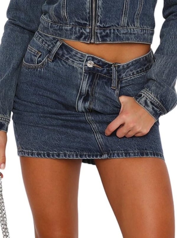 Women's High Waisted Denim Mini Skirt