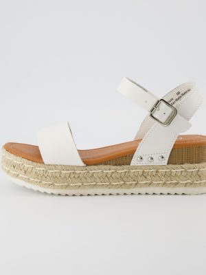 Melissa Espadrille Platform Sandals For Women with Adjustable Ankle Strap and Memory Foam Insole-Comfortable Womens Sandals for