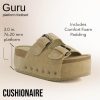 Guru Platform Sandals Women Footwear ?C Comfortable Genuine Leather Footbed Studded Chunky Slide Summer Sandals for Women 2025