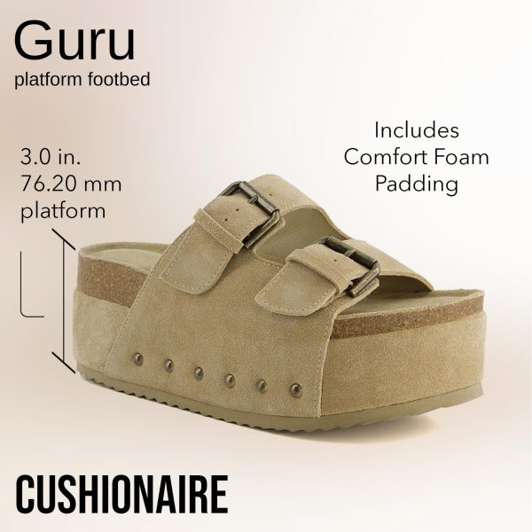 Guru Platform Sandals Women Footwear ?C Comfortable Genuine Leather Footbed Studded Chunky Slide Summer Sandals for Women 2025