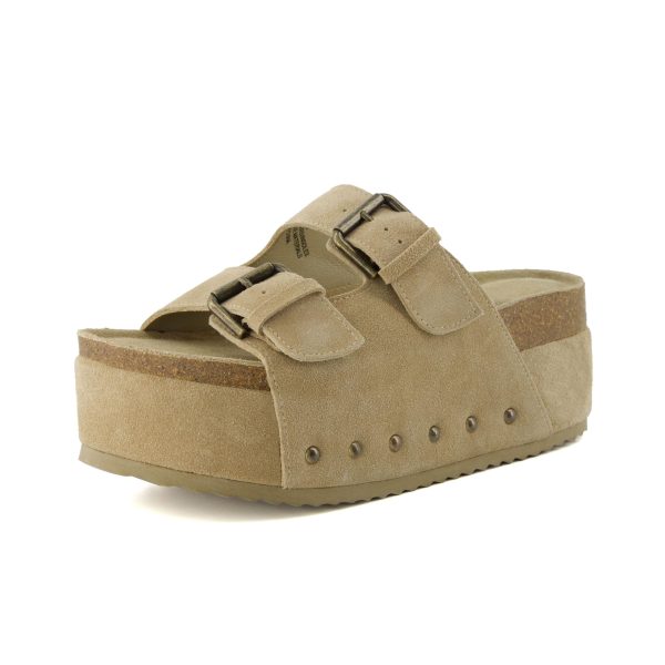 Guru Platform Sandals Women Footwear ?C Comfortable Genuine Leather Footbed Studded Chunky Slide Summer Sandals for Women 2025